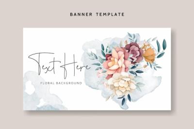 Beautiful Flower Wreath Arrangement Floral Background Template – Free Download