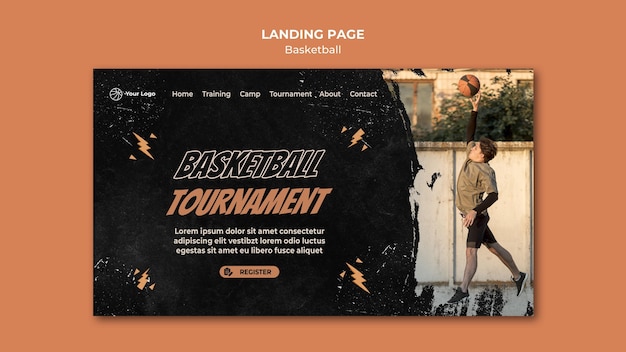 Stunning Basketball Landing Page Template – Free Download