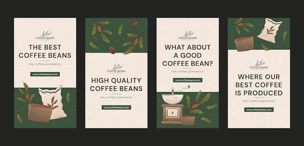 Hand Drawn Coffee Plantation Instagram Stories – Free Download