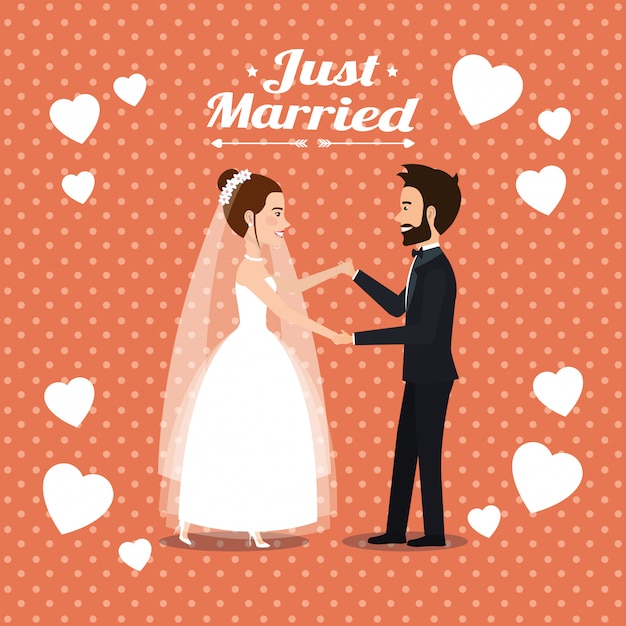 Just Married Couple Dancing Avatars for Free Download