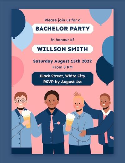 Creative Bachelor Party Invitation Template – Free Download