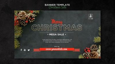 Christmas Sale Concept Banner Template – Free Download