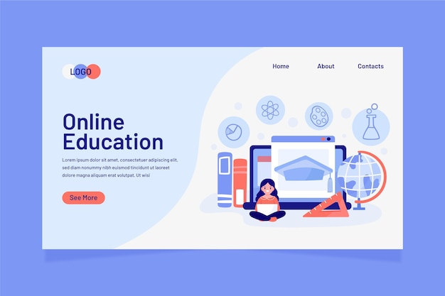 Online Learning Landing Page Template – Free Download