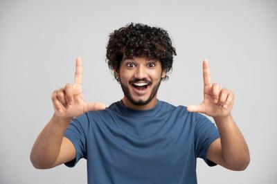 Man Wearing T-Shirt Gesturing – Free Download