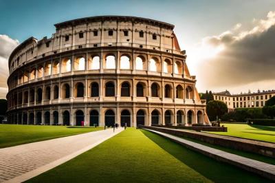 Roman Structure Surrounded by Lush Green Lawn – Free Download