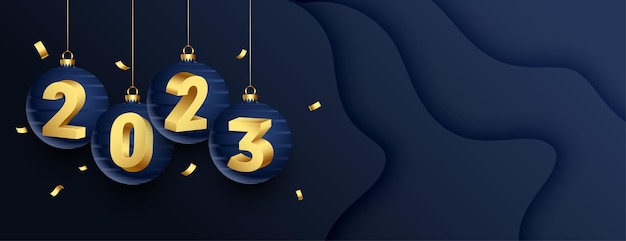 New Year Eve 2023 Banner Featuring Christmas Balls – Free Download