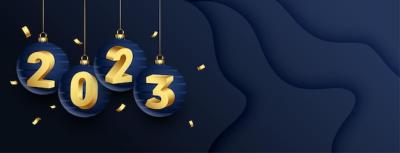 New Year Eve 2023 Banner Featuring Christmas Balls – Free Download