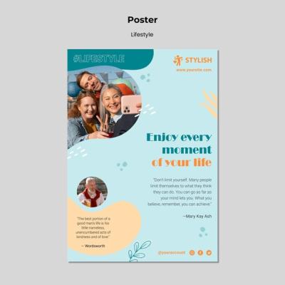 Flat Design Poster Lifestyle Template – Free Download