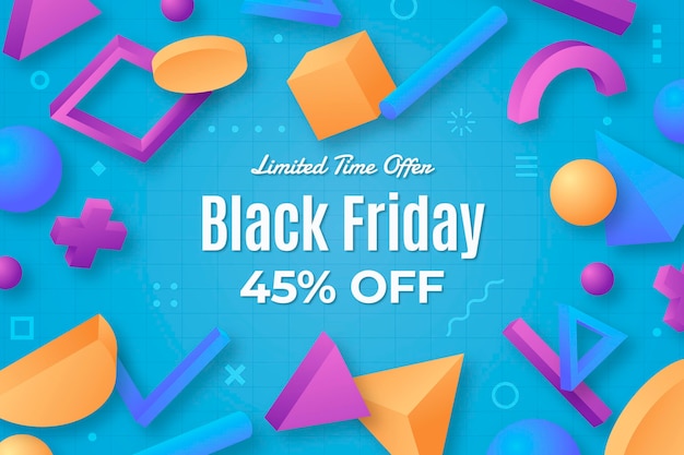 Realistic 3D Black Friday Background – Free Download