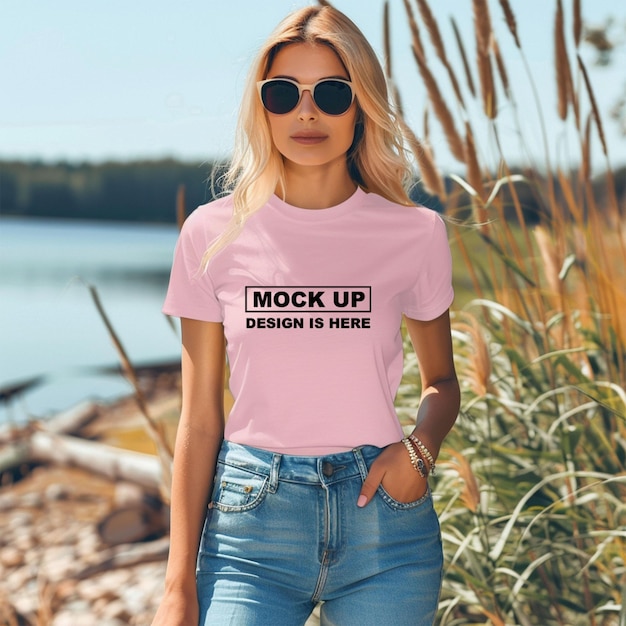 Tshirt Mockup for Women – Sweatshirt and Apparel PSD Mockups for Free Download