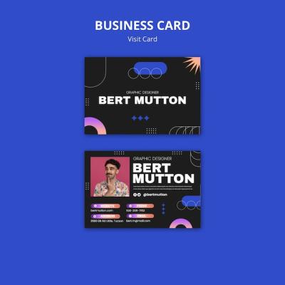 Gradient Business Card Design Template – Free Download