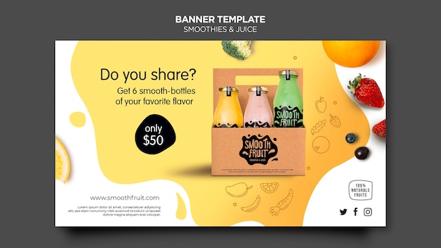 Smoothie Bar Banner Template – Free to Download