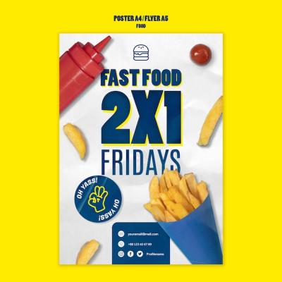 Delicious Fast Food Poster Template – Free Download