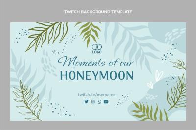 Botanical Hand Drawn Honeymoon Twitch Background – Free Download