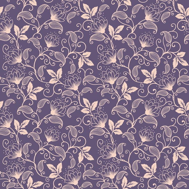 Elegant Vector Flower Seamless Pattern Background – Free to Download