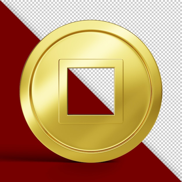 3D Rendering of Chinese Gold Coin – Free Download