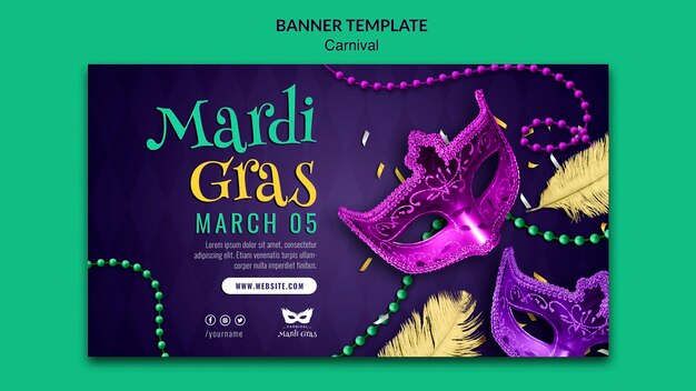 Realistic Carnival Banner Template Design – Free Download