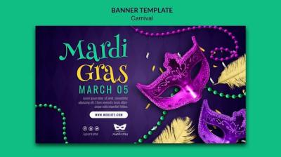 Realistic Carnival Banner Template Design – Free Download