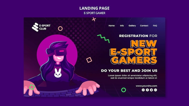 E-sport Games Landing Page Template – Free Download