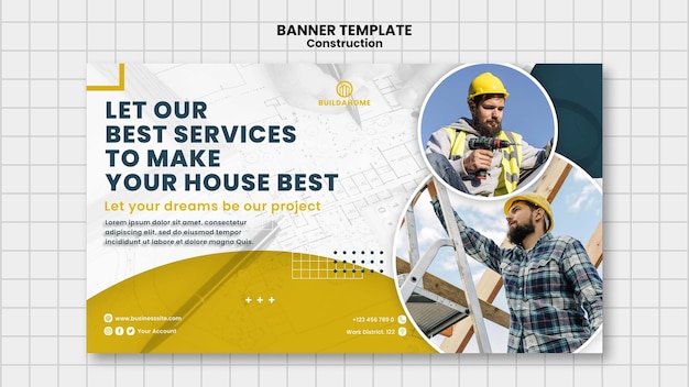 Flat Design Construction Template – Free Download