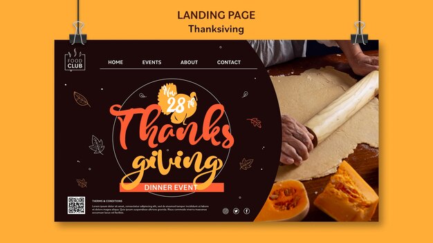 Thanksgiving Day Landing Page Template – Free Download