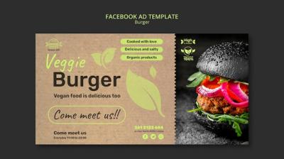 Burger Facebook Ad Template Design – Free Stock Photo for Download