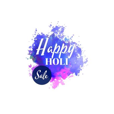 Happy Holi Sale Background with Watercolor Splash – Free Download