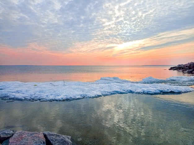 Colorful Sunset Sky Over the Sea with Orange Sunlight – Free Download