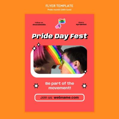 Pride Month Celebration Vertical Flyer Template – Free Download