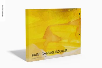 Landscape Frame Canvas Mockup – Left View for Free Download