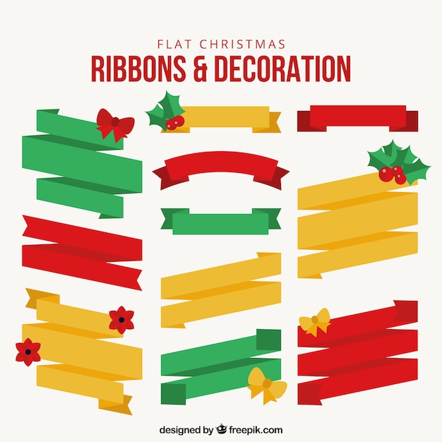 Geometric Ribbons with Christmas Decoration â Free Download