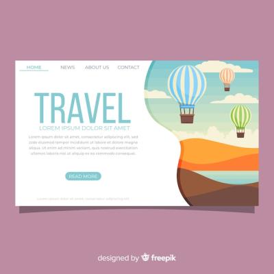 Flat Travel Landing Page Template – Free Download