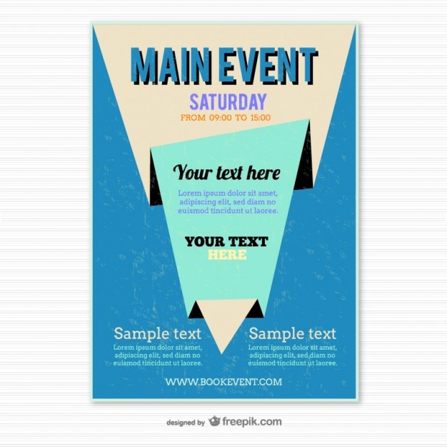 Stunning Blue Origami Poster Template – Free Download