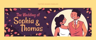 Hand Drawn Wedding Twitter Header Template – Free to Download