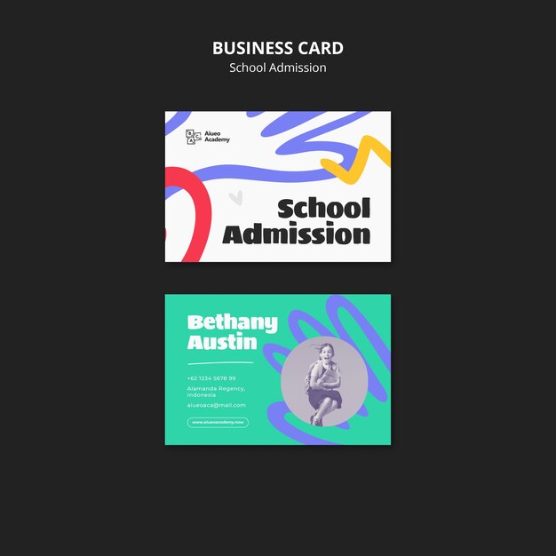 Flat Design School Admission Business Card – Free Stock Photo, Download for Free