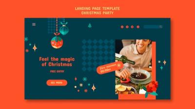 Christmas Party Landing Page Template – Free Download