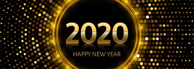 Shiny Golden 2020 New Year Text Vector Template – Free Download