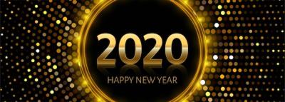 Shiny Golden 2020 New Year Text Vector Template – Free Download