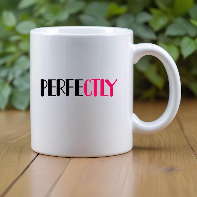 A White Coffee Mug with the Word ‘Perfect’ – Free Stock Photo for Download