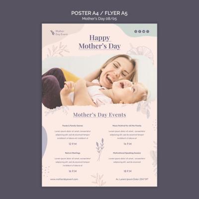 Hand Drawn Mother’s Day Flyer Template – Free Download