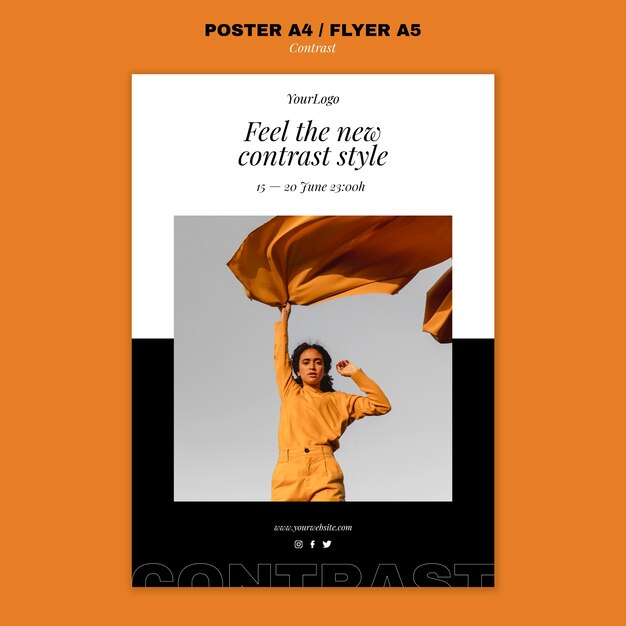 Contrasting Style Vertical Poster Template – Free Download