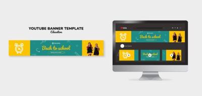 Hand Drawn Education Concept YouTube Banner – Free Download