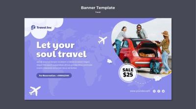 Horizontal Banner for Traveling Sale – Free to Download