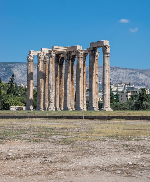 Temple of Olympian Zeus Against Blue Sky – Free Download, Free Stock Photo