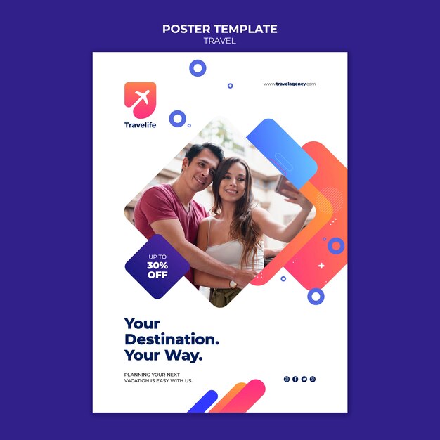 Discount Poster Template for Travel – Free Download