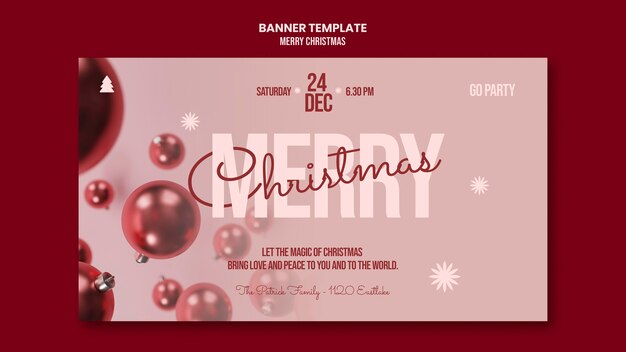 Merry Christmas Party Banner – Free Download, Free Stock Photo