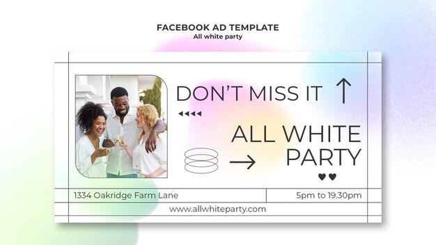 All White Party Template Design – Free Download