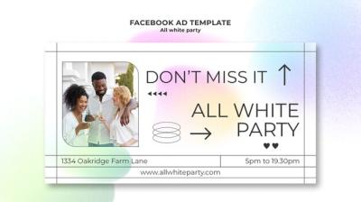 All White Party Template Design – Free Download