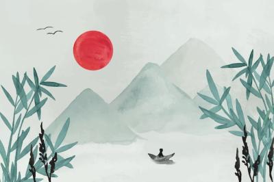 Watercolor Chinese Style Background – Free Download