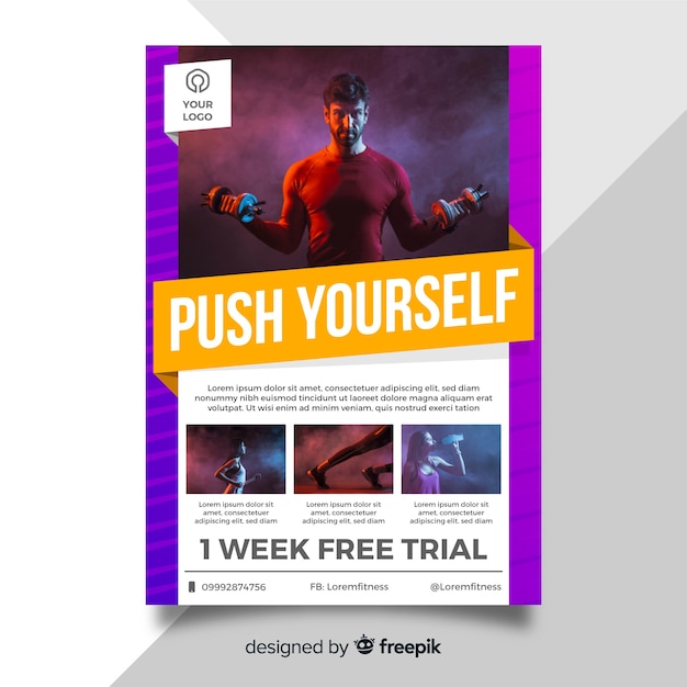 Modern Fitness Center Flyer Template – Free Download